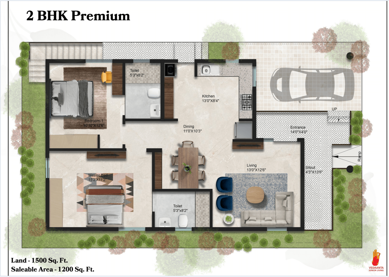 2 BHK Premium Floor Plan
