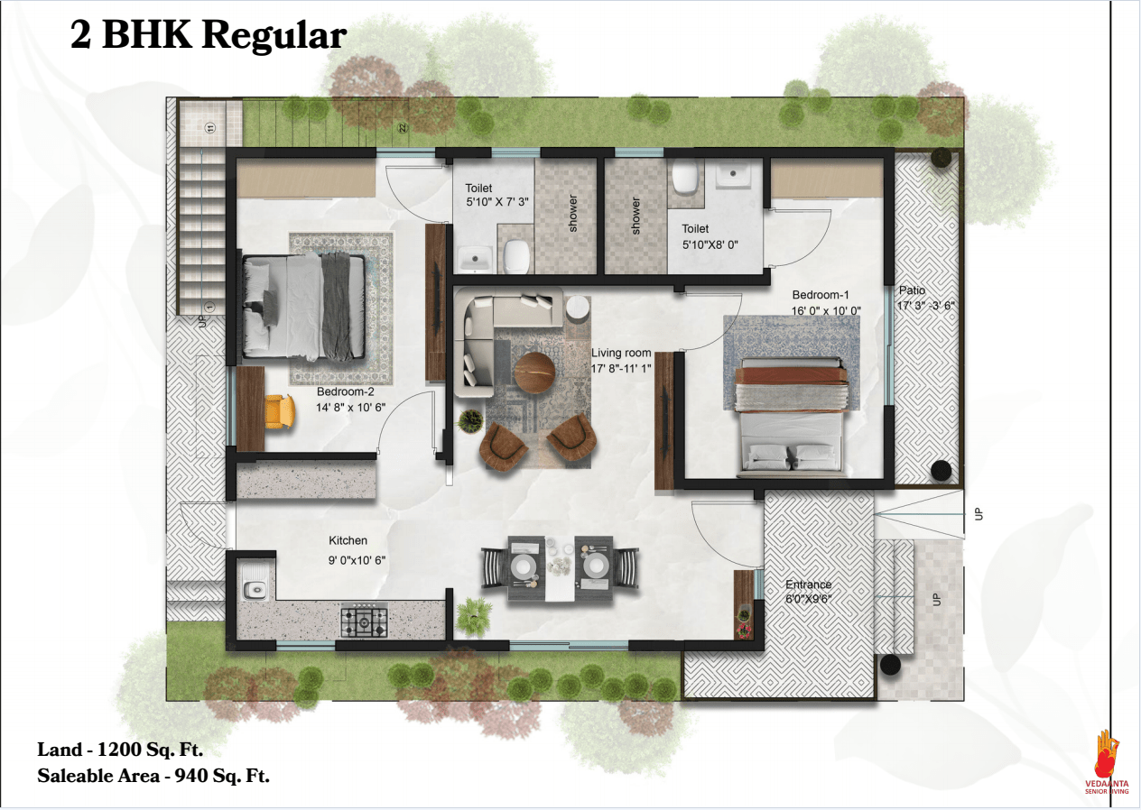2 BHK Regular Floor Plan